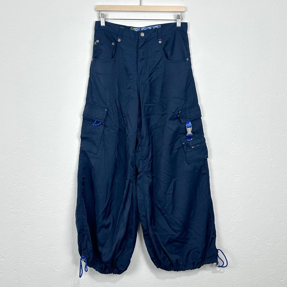 Vintage Kikgirl Bonsai Mission Pants Size 5 27x29 Parachute Cargo Techwear Rave